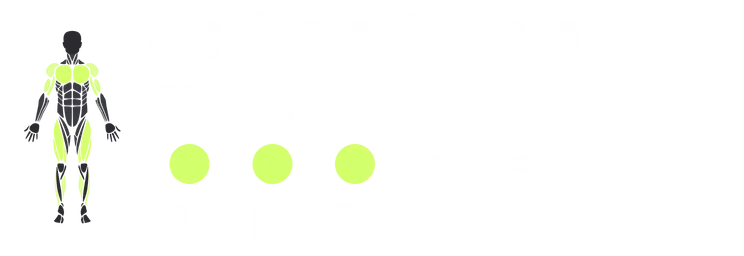 La complicación ancha: la figura con los músculos de esta semana, Piernas a continuación, 48 series y un punto por cada día entrenado, de lunes a miércoles. Datos de ejemplo.